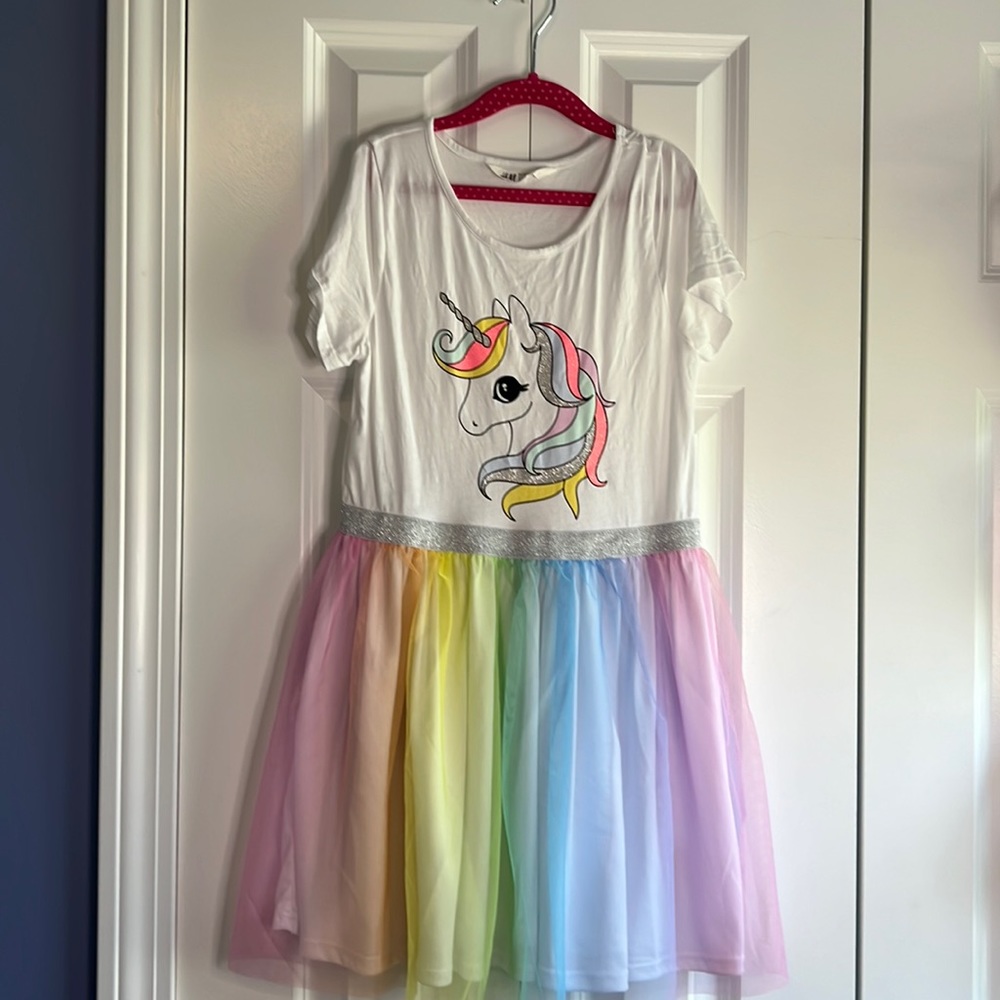 H&M Rainbow Unicorn Tutu Dress size 8-10yr